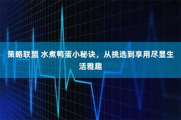 策略联盟 水煮鸭蛋小秘诀，从挑选到享用尽显生活雅趣